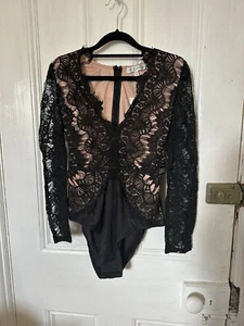 Rare London Limited Edition Nude And Black Bodysuit Size 10 Bew RRP £50 - Picture 1 of 3