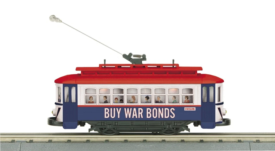 MTH RAILKING BUY WAR BONDS BUMP-N-GO TROLLEY 30-5247 # STATE & VIN - Image 1 of 1
