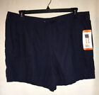Nautica XXL/Plus Navy Blue Linen Blend Pull On Shorts w/Pockets NWT 
