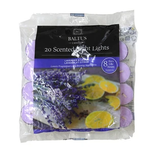 20pc Scented Tealights Night Candle Lavender Lemon 8hrs Burning Time by Baltus - Picture 1 of 1
