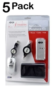 5-PACK Tripp Lite Notebook/Laptop Peripheral Kit w/ Network Cable/Mouse/USB Hub - Picture 1 of 5