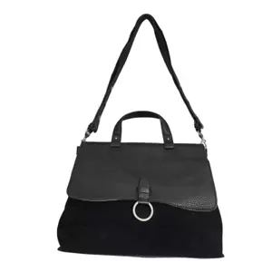 Rebecca Minkoff Medium Keith Satchel Crossbody Bag Black Suede Leather Convertib - Bild 1 von 10