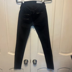 RAG & BONE High Rise Biker Jeans Skinny Ankle Zip Metal #W1572I769 WMNS Size 25 - Picture 1 of 5
