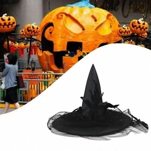 Witches Hat Ladies Deluxe Halloween Witch Fancy Dress Hat Accessory - Picture 1 of 3