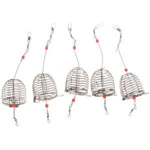 5 PCS Bait Cage Minnow Traps Fishing Charm Rig Basket for Feeder - Picture 1 of 12
