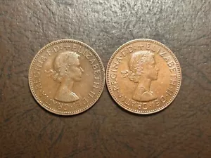 Lot Of 2 1957 And 1967 Great Britain Half Pennies - Picture 1 of 2