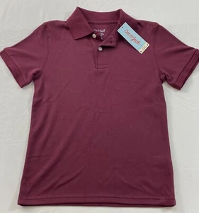 boy's Cat & Jack shirt size medium (8-10) maroon collar short sleeve pull-on - Picture 1 of 6