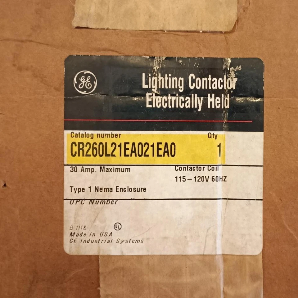 GE Electrically Held Lighting Contactor CR260L21EA021EA0 30A 115/120V Coil w HOA - Image 1 of 4