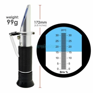 Refractómetro Brix 0-32% probador de concentración de azúcar para jugo de frutas y verduras - Imagen 1 de 9