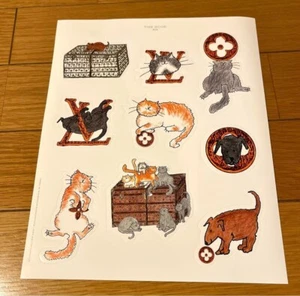 LOUIS VUITTON STICKER SHEET CAT 2018 JAPAN Catogram Grace Coddington - Imagen 1 de 3