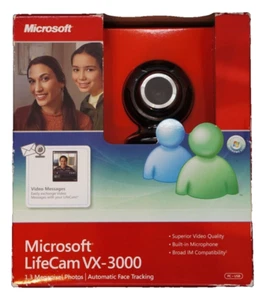 NEW Microsoft Lifecam Vx-3000 USB Built In Microphone - Computer Camera - Afbeelding 1 van 2
