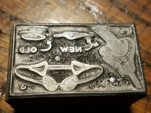 Bloque de impresión tipográfica vintage logotipo publicitario - nuevo antiguo - B1 - Imagen 1 de 7