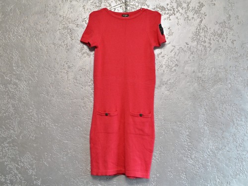 Raro abito donna CHANEL CC trifoglio patch cashmere rosa taglia 36