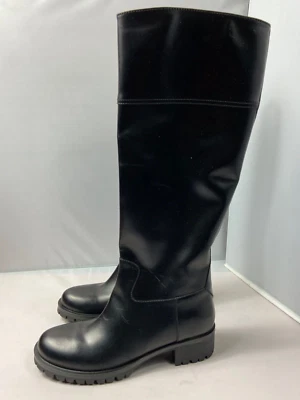 Prada Botas Altas Cuero Negro 38.5 Foto 1 de 4