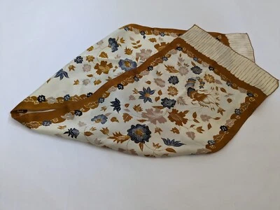 Bufanda vintage satinada con estampado floral 42" x 11" años 70 Prairie Cottagecore Grannycore * Foto 1 de 4