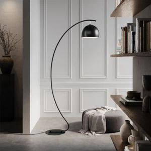 Metal Floor Lamp Large Black Standard Modern Base Living Room Light Decor - Picture 1 of 12