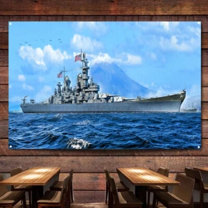 USS Missouri (BB-63) Battleship Posters and Prints Flag Gifts for Military Fans - Picture 1 of 5