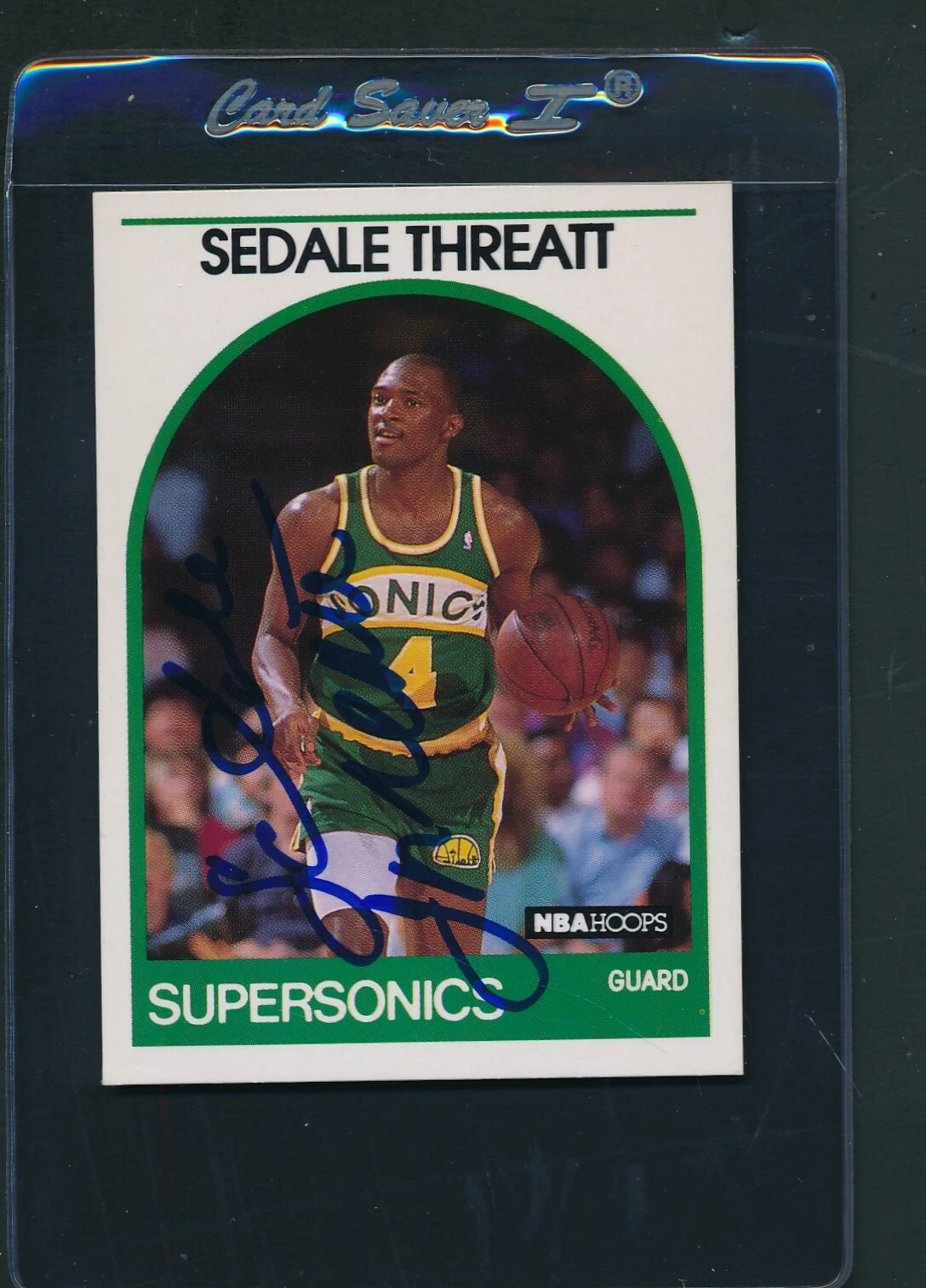 1991 Fleer Ultra #287 Sedale Threatt Supersonics Signed Auto *D9693