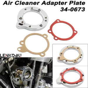For Harley CV Air Filter Cleaner Adapter Plate S&S Super E G Carburetor Chrome  - Picture 1 of 13