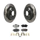Rear Coated Drilled Slotted Disc Brake Rotor And Ceramic Pad Kit Fits Mini Coope