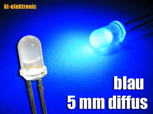 25 Stück LED 5mm blau matt/diffus ultrahell - Bild 1 von 1