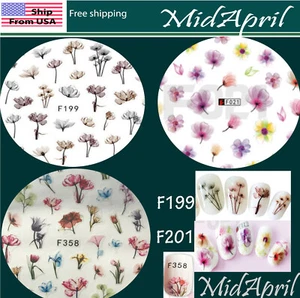 2 Packungen Blume 3D Nagelsticker Nail Art selbstklebend Transfer Sticker Aufkleber Tipps - Bild 1 von 4
