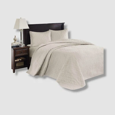 Madison Park Ivory 3pc Queen Vancouver Reversible Bedspread Set - Image 1 of 4