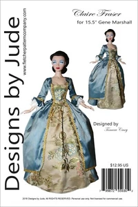 Outlander Claire Fraser Sewing Pattern for 15.5" Gene Marshall Dolls Poldark - Picture 1 of 5
