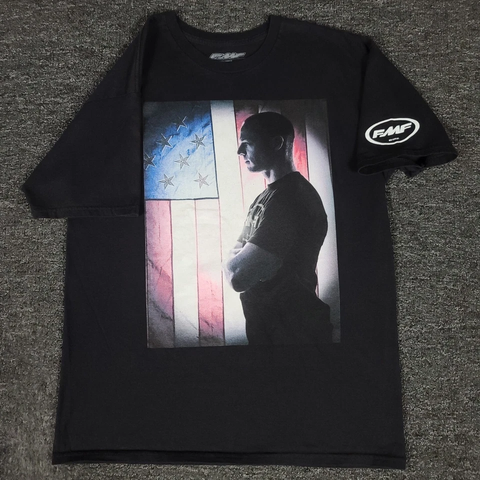 FMF Shirt Mens Large Black USA Flag Kurt Caselli Foundation Off Road Motorcycle - Image 1 of 4