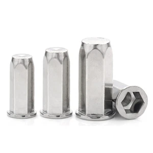 Blind Threaded Nutserts Hex Rivet Nuts A2 304 Stainless Steel M4 M5 M6 M8 M10 - Picture 1 of 7