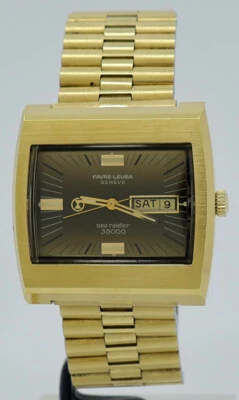 Favre Leuba 36002A Gold/P Auto Bronze Vignette Dial Sea Raider 36000 Day-Date - Image 1 of 4