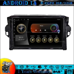 9" Android 14 Unidad Principal Radio GPS SAT Navegación Carplay DAB Para Toyota Fortuner 15-20 - Imagen 1 de 12