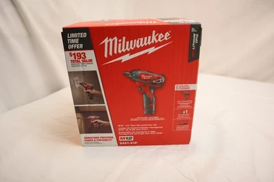 KIT DESTORNILLADOR HEXAGONAL INALÁMBRICO MILWAUKEE M12 1/4" - NUEVO, MODELO # 2401-21P Foto 1 de 4