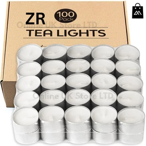 100x lange Brenndauer Teelicht Kerzen 9 Stunden unparfümiert Teelichter für Party Event Zuhause - Bild 1 von 11