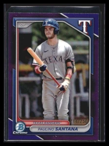 2024 Bowman Draft Chrome Paulino Santana #BDC-126 Purple Refractor /250 - Picture 1 of 2
