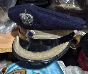 AMAZING VINTAGE GREEK GENDARME SENIOR OFFICER OFFICIAL UNIFORM HAT  50-60s  - Picture 1 of 8