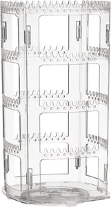 Sooyee 360 Rotating Earring Holder and Jewelry Organizer, 4 Tiers Clear - Picture 1 of 7