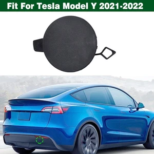 Rear Bumper Tow Hook Cover Trailer Hitch Cap Unpainted For Tesla Model Y 2020-22 - Picture 1 of 16