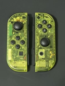 CLEAR Yellow Custom Nintendo Switch Joy-Cons OEM - HALL EFFECT Sticks - NO DRIFT - Picture 1 of 4