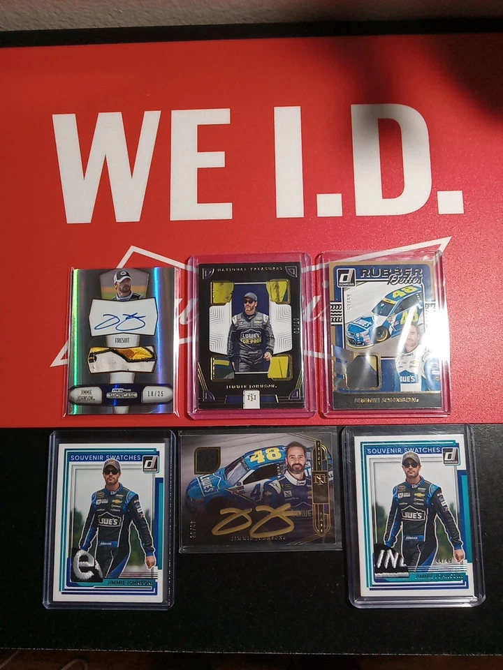 Jimmie Johnson  2011 Press Pass Showcase "Logo"patch/auto #18/25. (6) Card Lot - Image 1 of 4