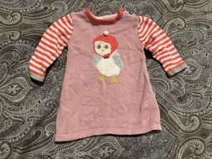 Baby Boden Pulloverkleid 0-3 Monate rosa Eule - Bild 1 von 4
