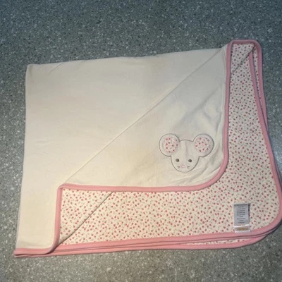 Vintage Gymboree Mouse Flowers Yellow Pink Baby Blanket - Image 1 of 4