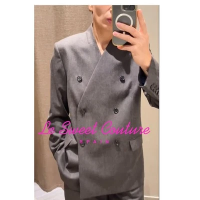 Traje Blazer MASSIMO DUTTI MUJER NUEVO CON ETIQUETAS FW25 100% Lana Melange MARRÓN 6050/863 Foto 1 de 3