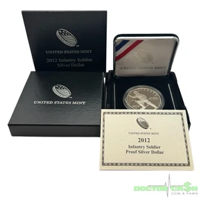 2012 W Infantry Soldier Commemorative Proof Silver Dollar with Box & COA - Picture 1 of 7
