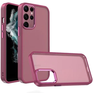 For Samsung S23 Plus Case Rubberized Thick Acrylic Hybrid Cover w/ Metal Button - Picture 1 of 9