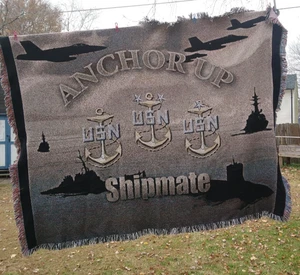 Pure Country Weavers US Navy Chief Anchor Up Schiffskamerad Wandteppich Überwurf Decke - Bild 1 von 5