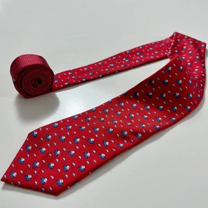 Corbata geométrica tejida 100 % seda roja hecha en Italia Thomas rosa para hombre - Imagen 1 de 8