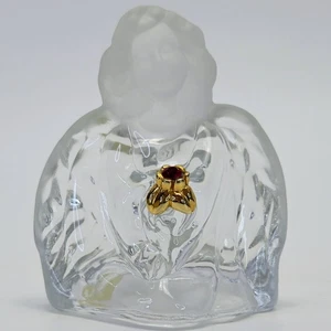Fenton Kunstglas Schutzengel mattiert hält rubinrot Kristall Fenton Aufkleber - Bild 1 von 11