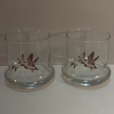 Juego de 2 vasos de pato mallardo vintage decoración de cabaña Lodge Avon Foto 1 de 4