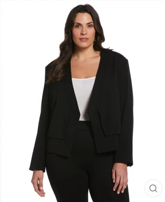 NWT  RAFAELLA WOMEN Plus Size  Cropped Angled  Bazer BLACK Size 1X  $79 - Image 1 of 4
